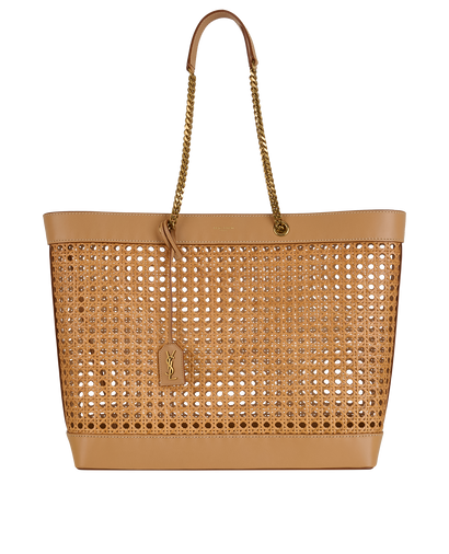 Raffia Shopper, &pound;850, Handbags, Beige, Leather/Raffia, Front view